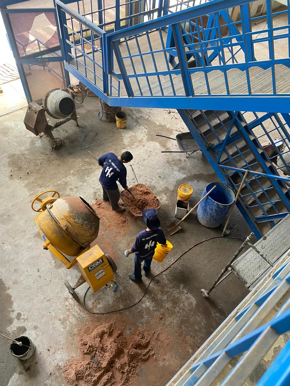 Preparo de argamassa em obra